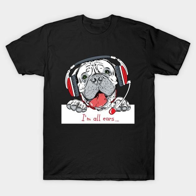 Dog Bullmastiff as customer service T-Shirt by kavalenkava